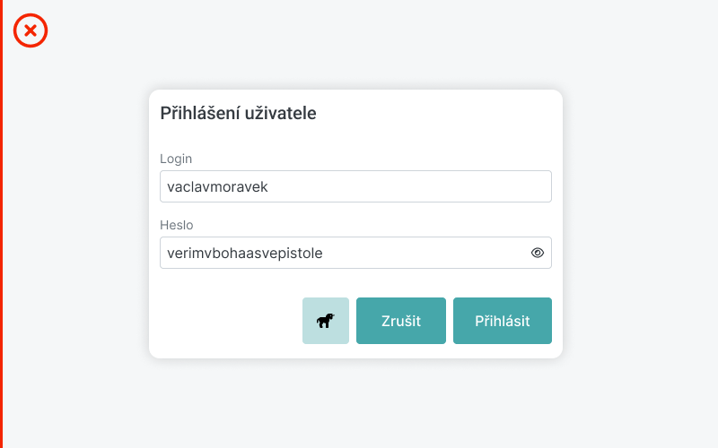 Ukázka pravidla vždy jedné hlavní akce