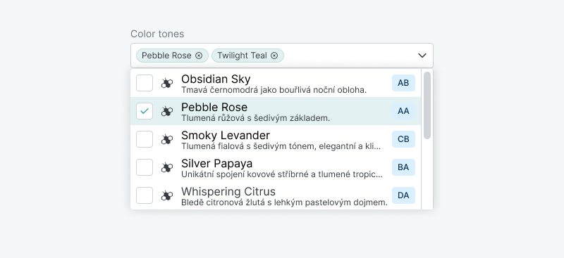 Ukázka Multiselect – Multiselect 06