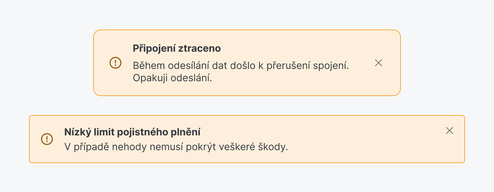 Warning stav
